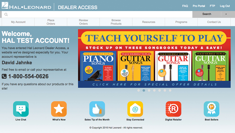 Hal Leonard’s dealer resources are second to none.