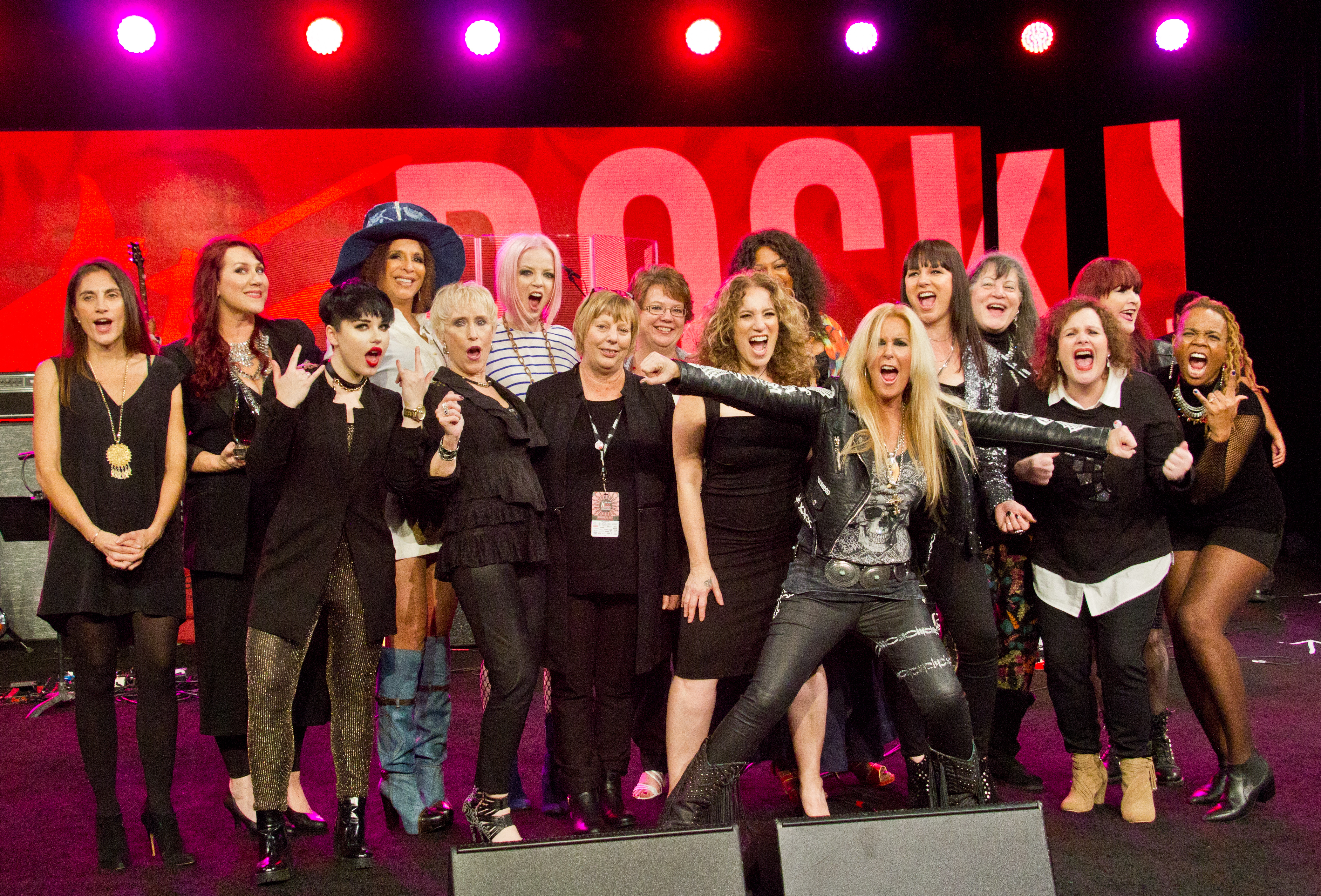 Organizers, presenters and honorees took to the She Rocks Awards stage for an electrifying ‘girl power’ moment.