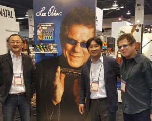 (L-R): Tetsuo Mano, VP Tombo, Teruhisa Mano, Tombo President and Lee Oskar