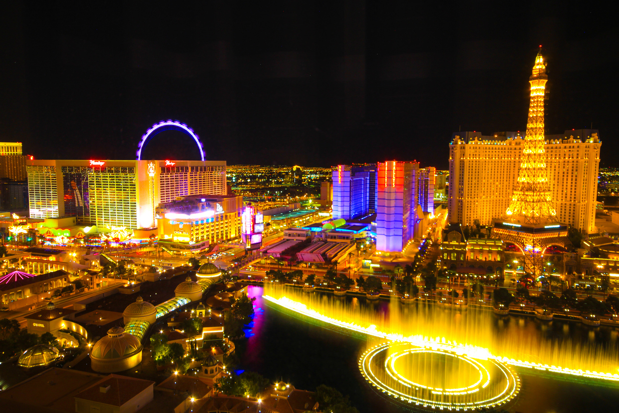 Aerial View Of Las Vegas Strip At Night